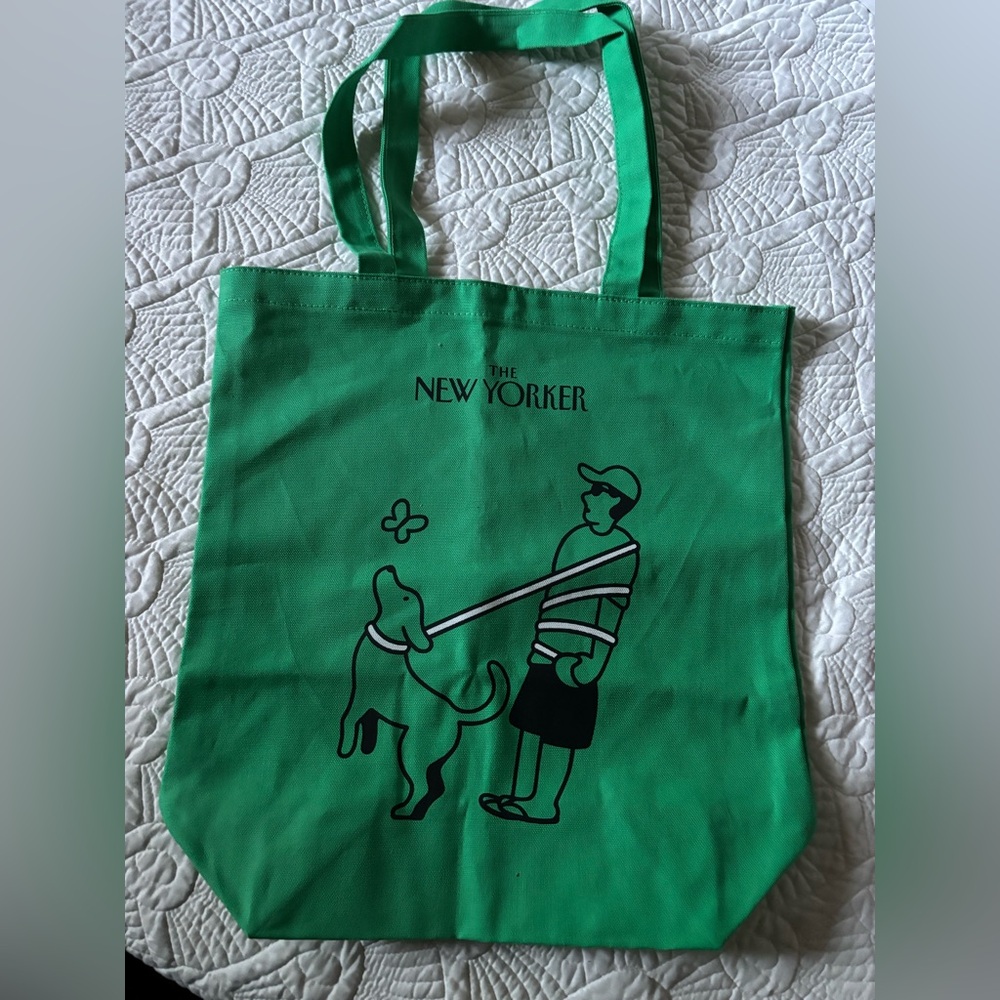 Green "The New Yorker" tote bag limited-edition by Miguel Porlan RARE NWOT MINT